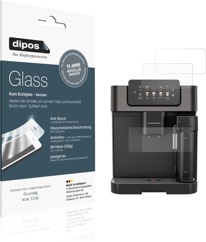 dipos – 2x Matte Pantserfolie geschikt voor Grundig KVA 7230 | 9H Screenprotector