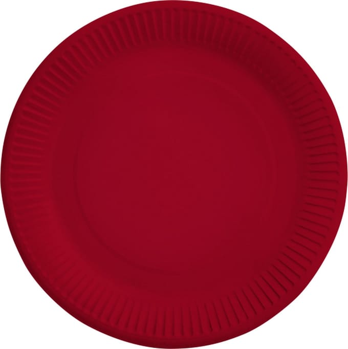 Kartonnen bordjes 23cm FSC rood, 8 stuks