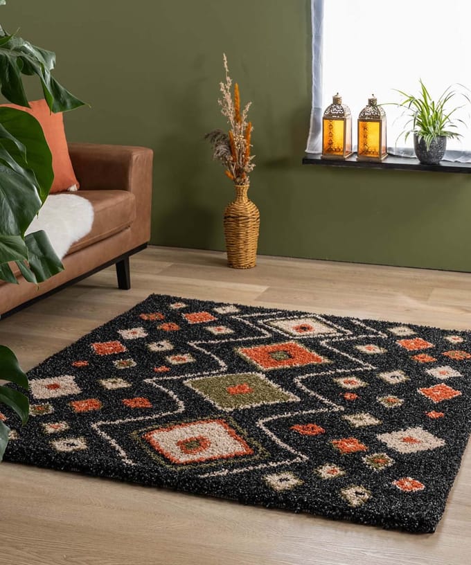 Bohemian vloerkleed vierkant - Artisan antraciet/multi 200x200