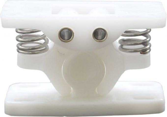 Deurklem / Deurvanger - Wit nylon - Met veer