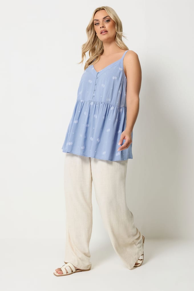 Yours Blauw Geborduurd Camivest Met Knopen Size 42