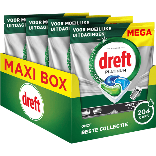 Dreft Platinum Bries Vaatwastabletten - 4 x 51 stuks