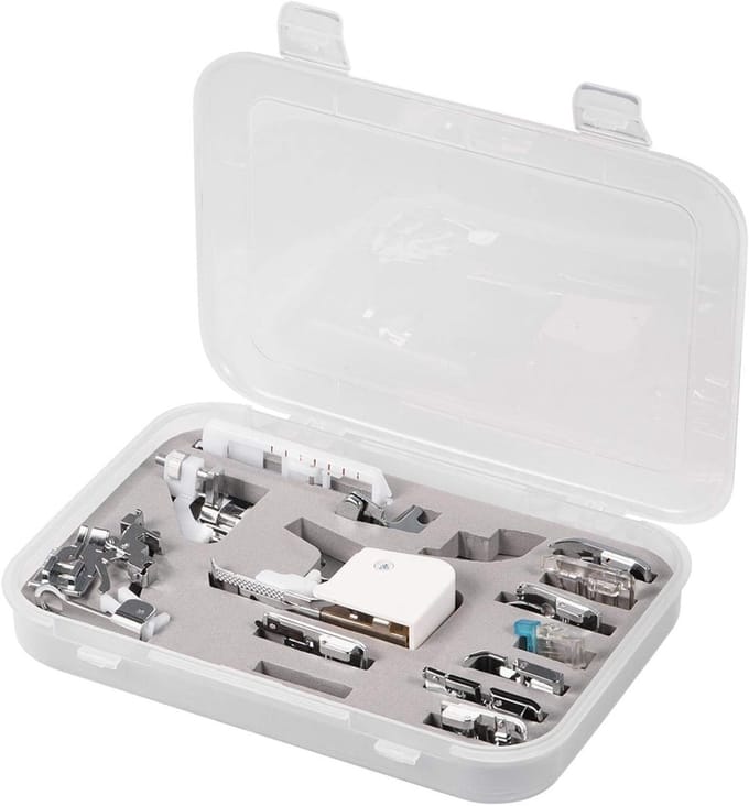 Complete Set van 15 Naaivoeten voor Multifunctionele Naaimachines - Accessoires voor Precisie en Creativiteit