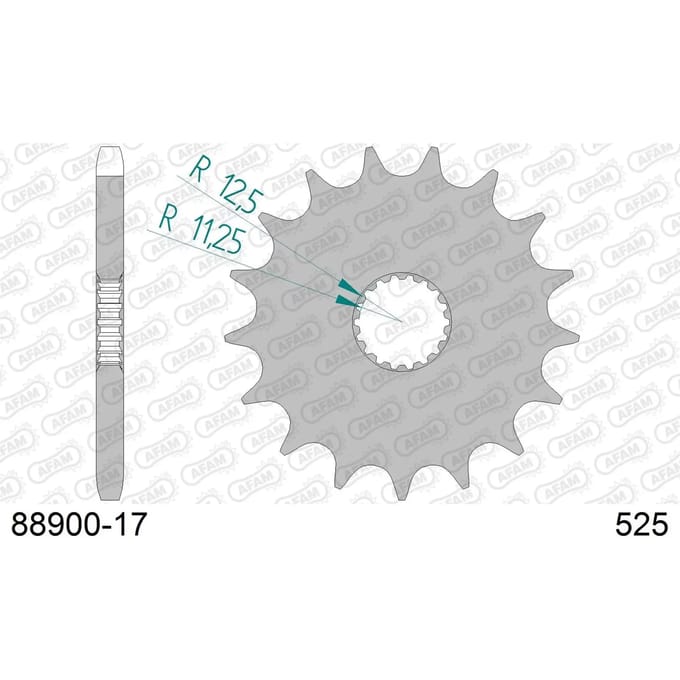 Stalen motortandwiel voor Afam 525 17 dents