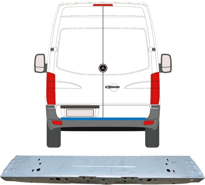 Achterste reparatiepaneel voor Mercedes Sprinter 2006-2018