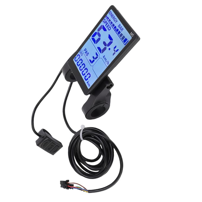 Compteur LCD électrique M5 Étanche Panneau d'écran LCD avec Câble SM pour Vélo Électrique Scooter gray