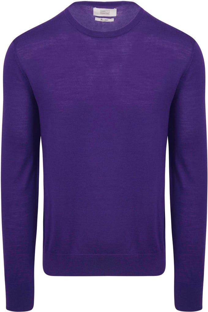 King Essentials The John Pullover Merino Paars - Maat M - Heren - Pullovers