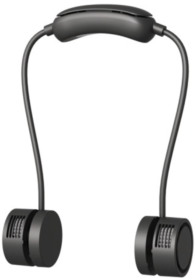 Nek Ventilator - Nekventilator - Draagbare Ventilator - Handventilator - USB Oplaadbaar - 3 Standen - Bladloos - 1600 mAh - Koelend Model - Zwart en Grijs