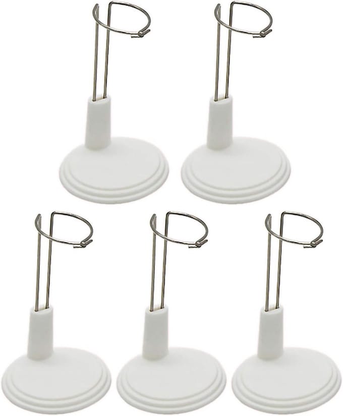 5 stuks verstelbare witte displaystandaard voor poppen van 15-20 cm