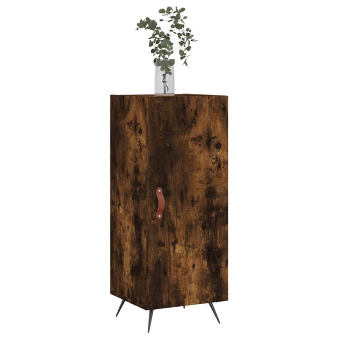 vidaXL - Dressoir - 34,5x34x90 - cm - bewerkt - hout - gerookt - eiken