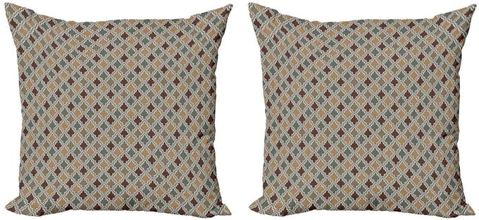 ABAKUHAUS Geometrisch Kussenbezug – Set 2x40x40 cm – Dubbelzijdig Druck – Multicolor
