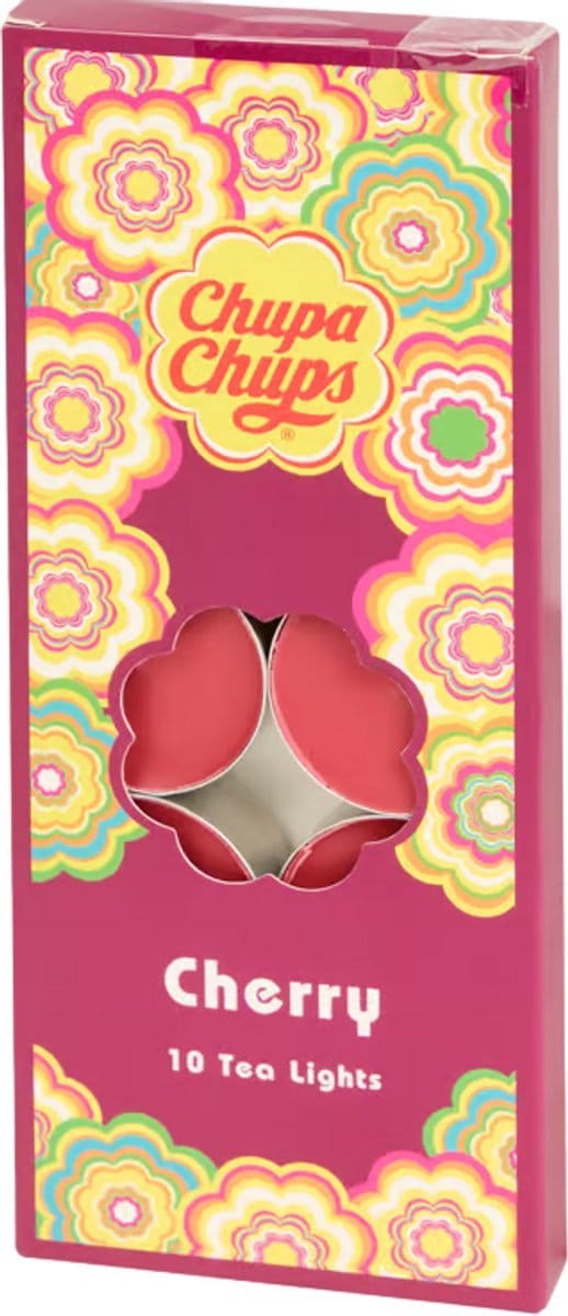 Chupa Chups Waxinelichtjes met geur 10 stuks - Kers