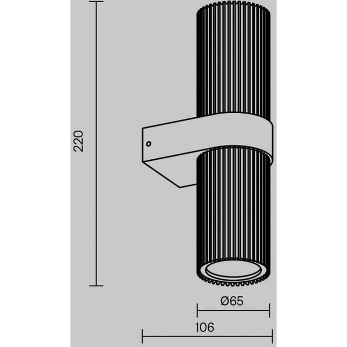 Maytoni Wandlamp DYNAMICS, zwart, hoogte 23 cm, metaal, up/down