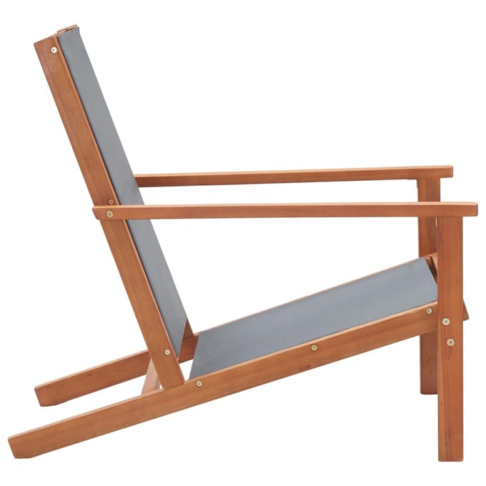 vidaXL - Loungestoel - massief - eucalyptushout - en - textileen - grijs