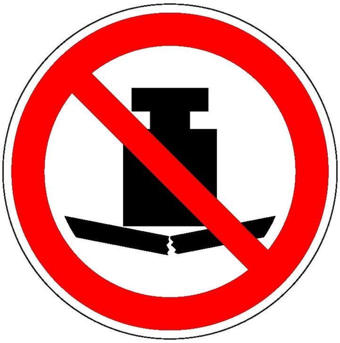 Geen zware last plaatsen sticker - ISO 7010 - P012 200 mm