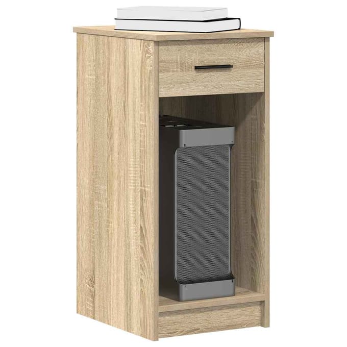 vidaXL - Computertorenstandaard - met - lade - 35x45x77 - cm - sonoma - eikenkleurig