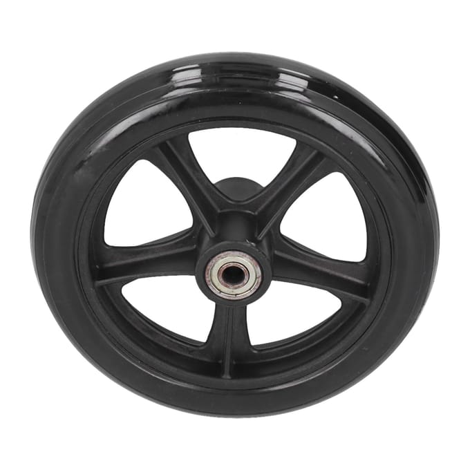 Rolstoelwiel Vervanging 16cm PU Looprek Zwenkwiel Accessoire met Kogellager Zwart