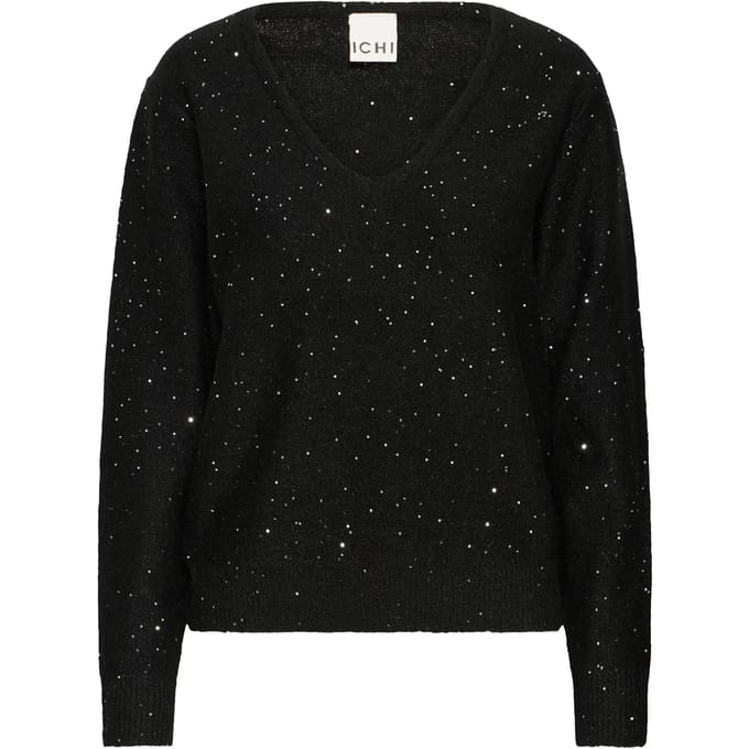 Ichi IHDAMIAN LS Dames Trui - Black