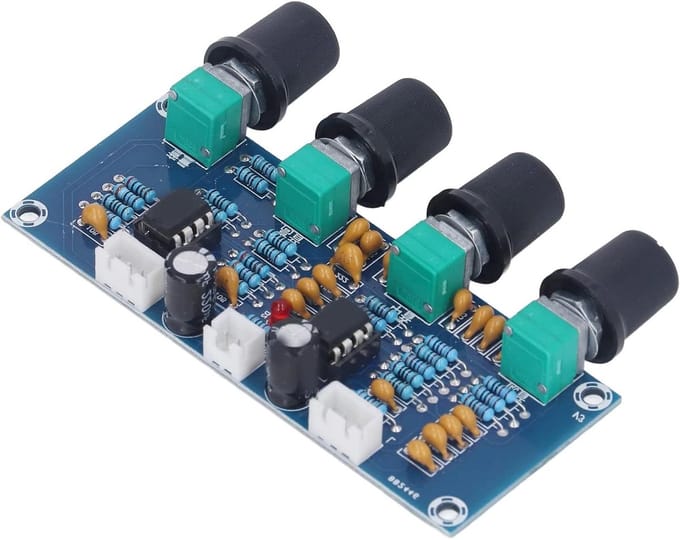 Voorversterker Module - Audio Module - Geluid Verbeteren - Tweekanaals Dubbele Input - DC 12V-24V - Groen