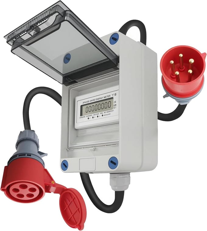 3-Fasen Stroommeter Mobiel met CEE-Stekker, 400V en MID-Keuring