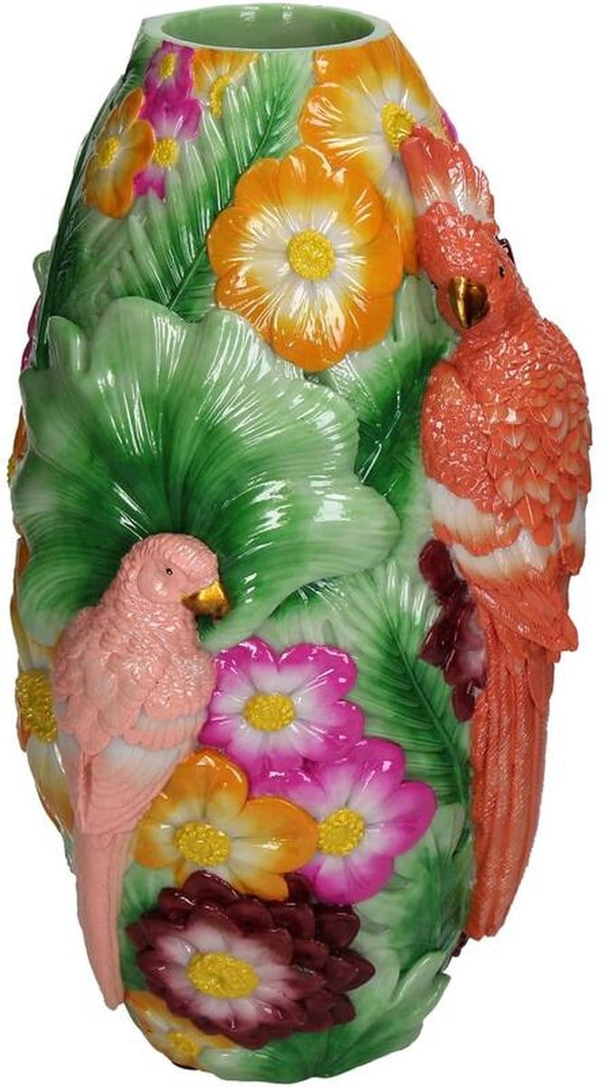 Vase Bird Polyresin Multi 16x15.5x29.5cm