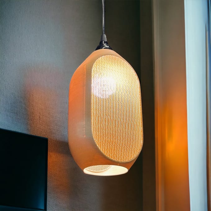 LUMERA™ Geweven Mesh Hanglamp – Moderne Design Hanglamp – 3D Geprinte Hanglamp – Warm Wit Sfeerverlichting – Inclusief LED Lamp