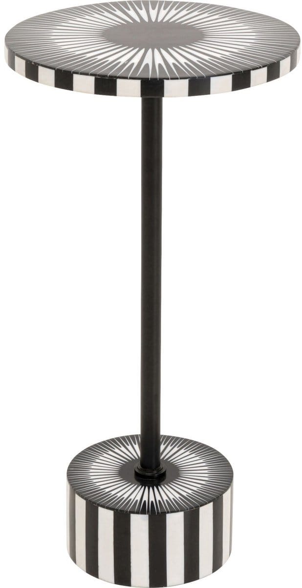 Bijzettafel Iris Ø25cm zwart en wit Kare Design