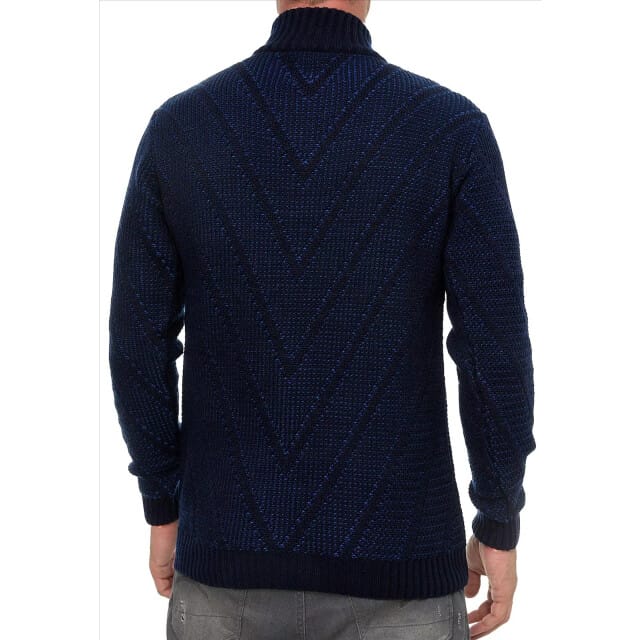 Rusty Neal - Heren Vest Kabel - Marine - Gebreid - Italianstyle