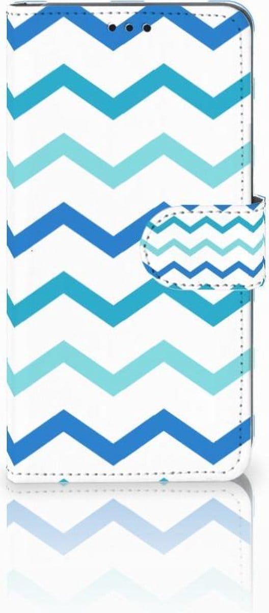 Samsung Galaxy S10 Telefoon Hoesje Zigzag Blauw