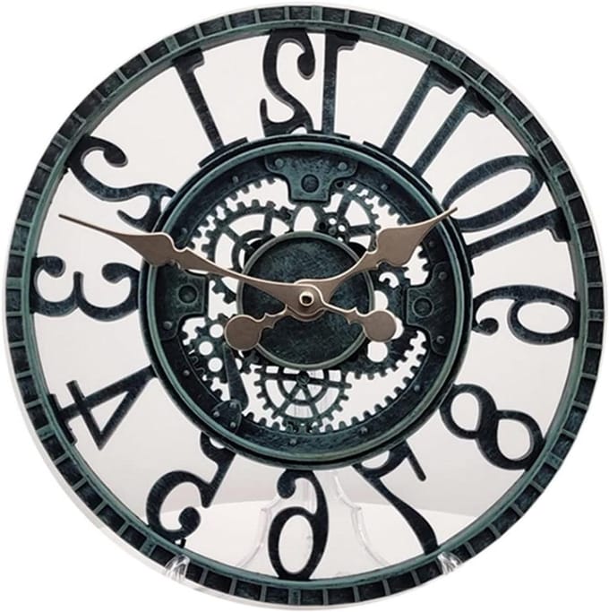 Wandklok - Stille Klok - Buiten Decoratie - Waterdicht Hars - 30 cm - Zwart