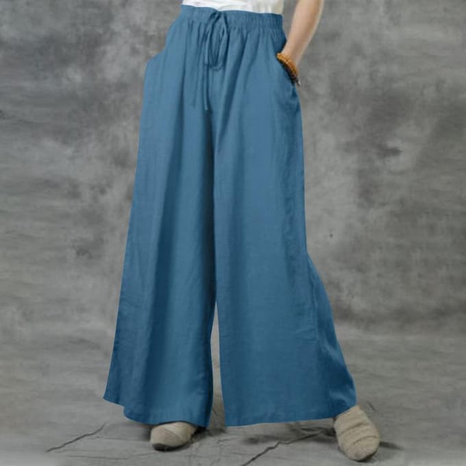 Dames Grote maten Losse Casual Broeken Vrouwelijk S blauw