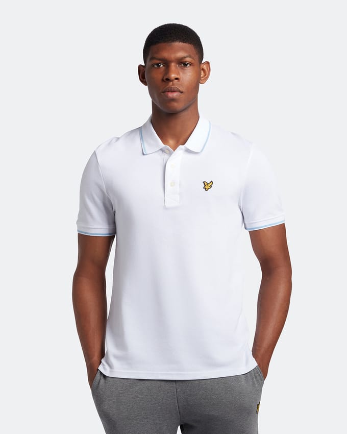 Lyle & Scott getipt poloshirt in wit
