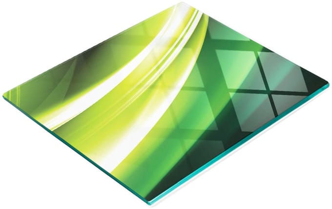 Decoratieve serveerplank van glas met groene golfprint, 60x52 cm