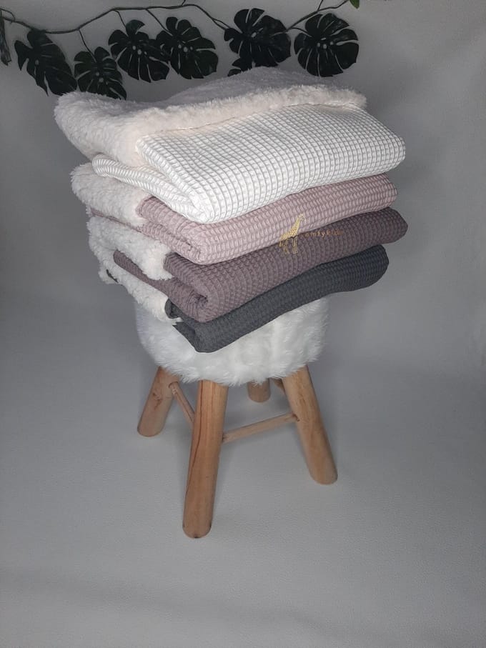 Wiegdeken | Waffel/Teddy | Oudroze | Comfortabel| Zacht | Warm