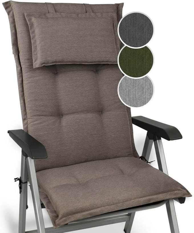 Tuinkussen Rugleuning 120x52cm Dikke Comfortabele Buitenstoelkussen Taupe