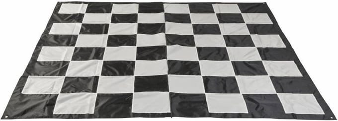 Tuin schaakmat - dambord - 140x140 cm in tas met haringen