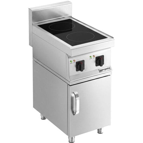 GGM Gastro Induktionsherd - 7 kW - 2 Kochfelder - inkl. Unterbau mit 1 Tür