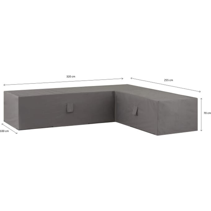 Madison Loungesethoes rechts 320x255x70 cm grijs