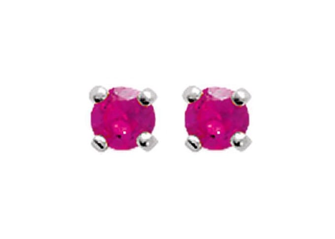 Amanto Oorbellen Dyonne Red - 925 Zilver Gerhodineerd - Rood - ∅3mm