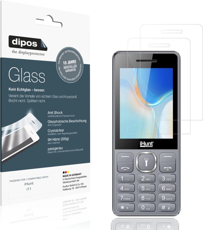 dipos – 2x Pantserfolie geschikt voor iHunt i11 | 9H Screenprotector