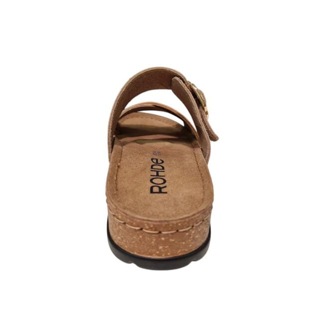 Rohde Leren Dames Slippers - Beige/Goud - 36
