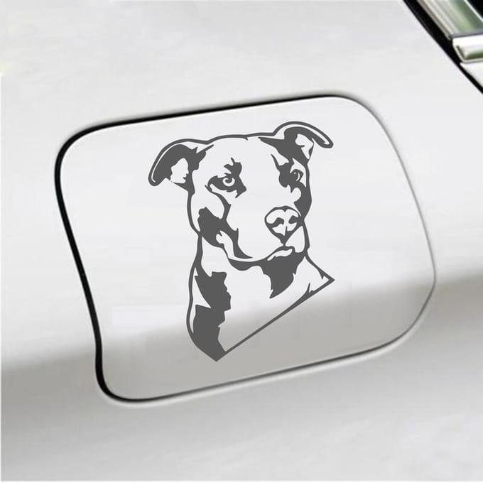 Bumpersticker - Pitbull  - 13 X 11 - Antraciet