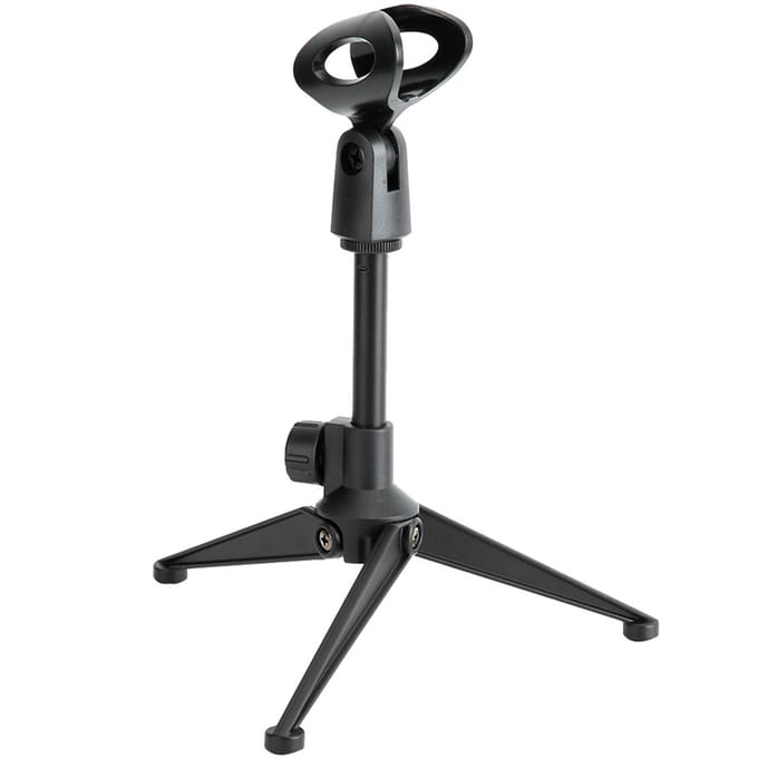 Duurzame ABS Tafel Tripod Stand Verstelbare Desktop Microfoon Klem Clip Houder voor Microfoon black