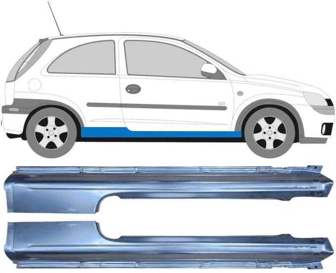 Volledige dorpel voor Opel Corsa C 2000-2010 / Links + Rechts / Set