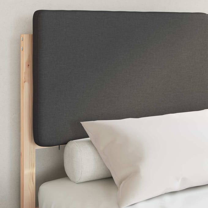 vidaXL - Bedframe - met - Gevoerde - Hoofdbord - Donkergrijs - 160 - x - 200 - cm