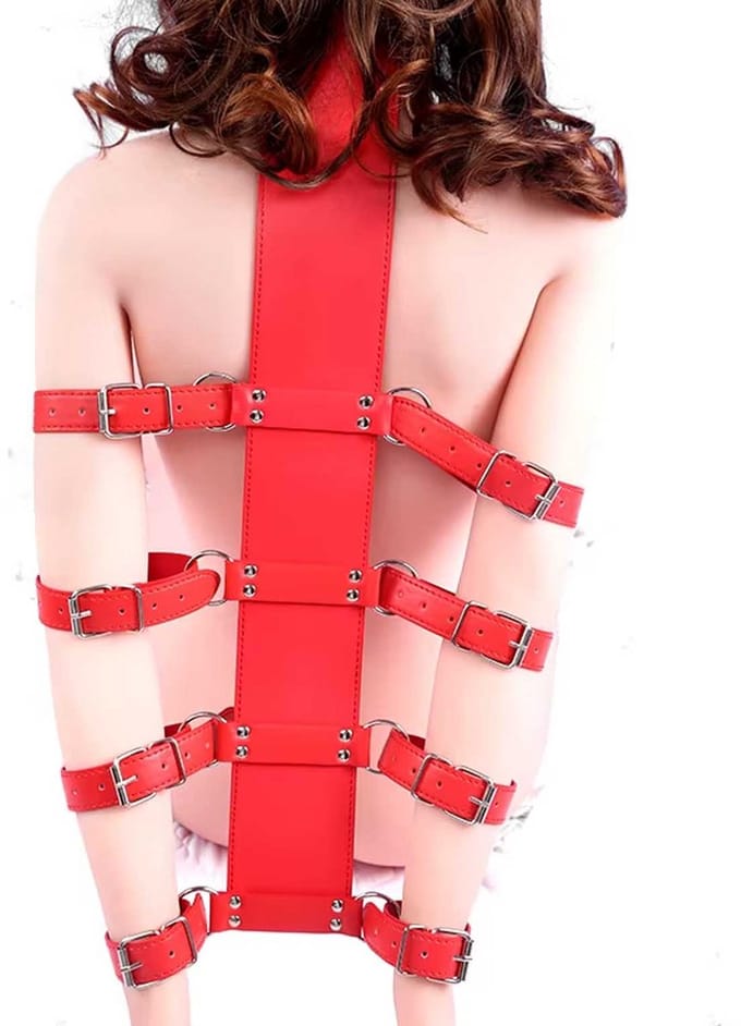 Handboeien en choker bondage set - BDSM - Met slot - Leder