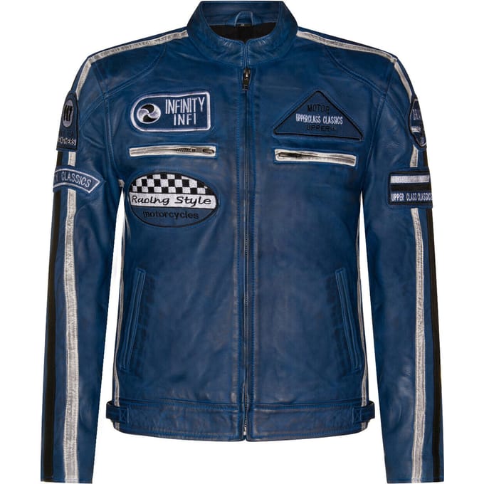 Leren race-motorfietsjack met rits