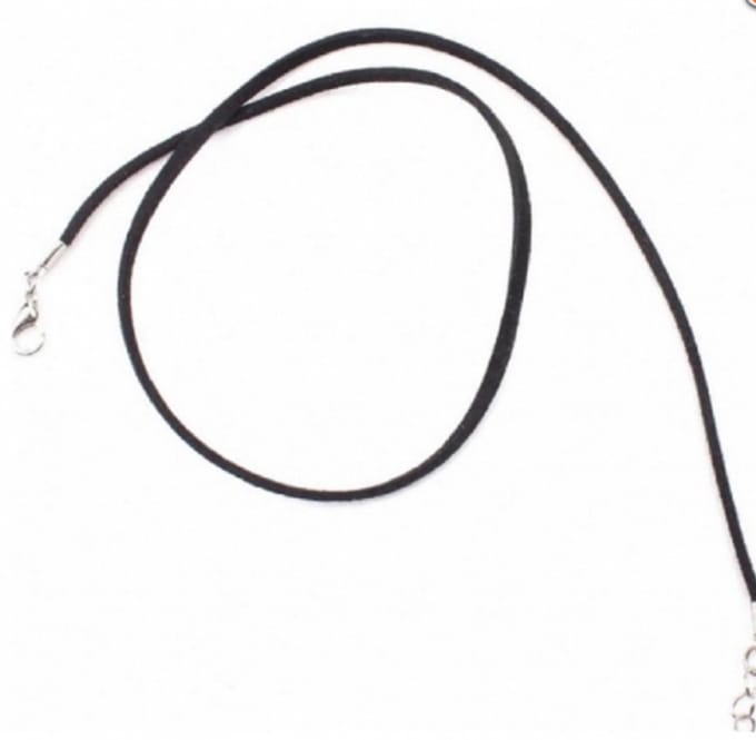 Zwart Suede koorketting 65 cm - Charme Bijoux