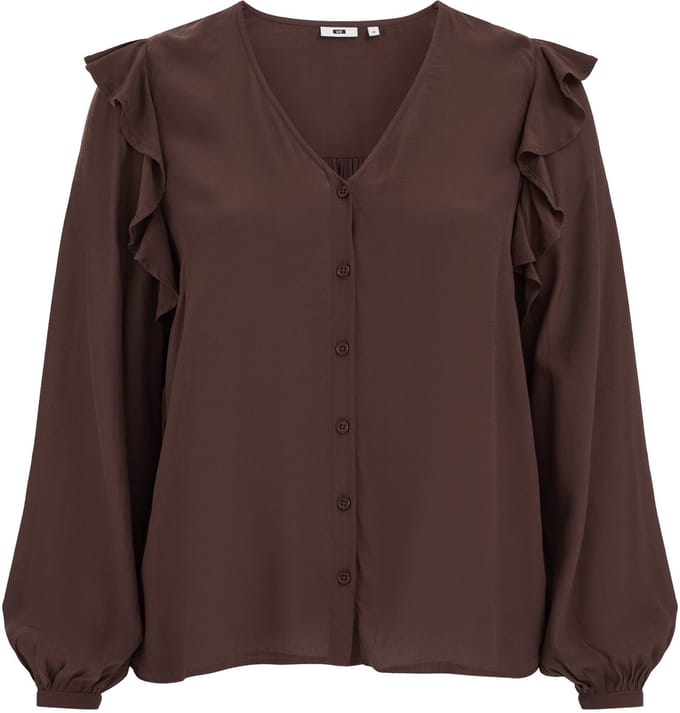 WE Fashion Dames blouse met ruches - Curve