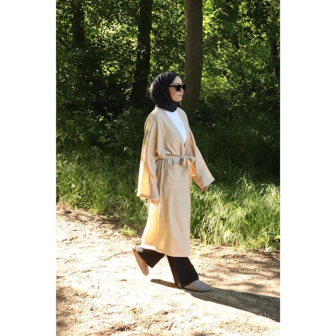 Dames's Zak Met riem Lang Kimono Nerts